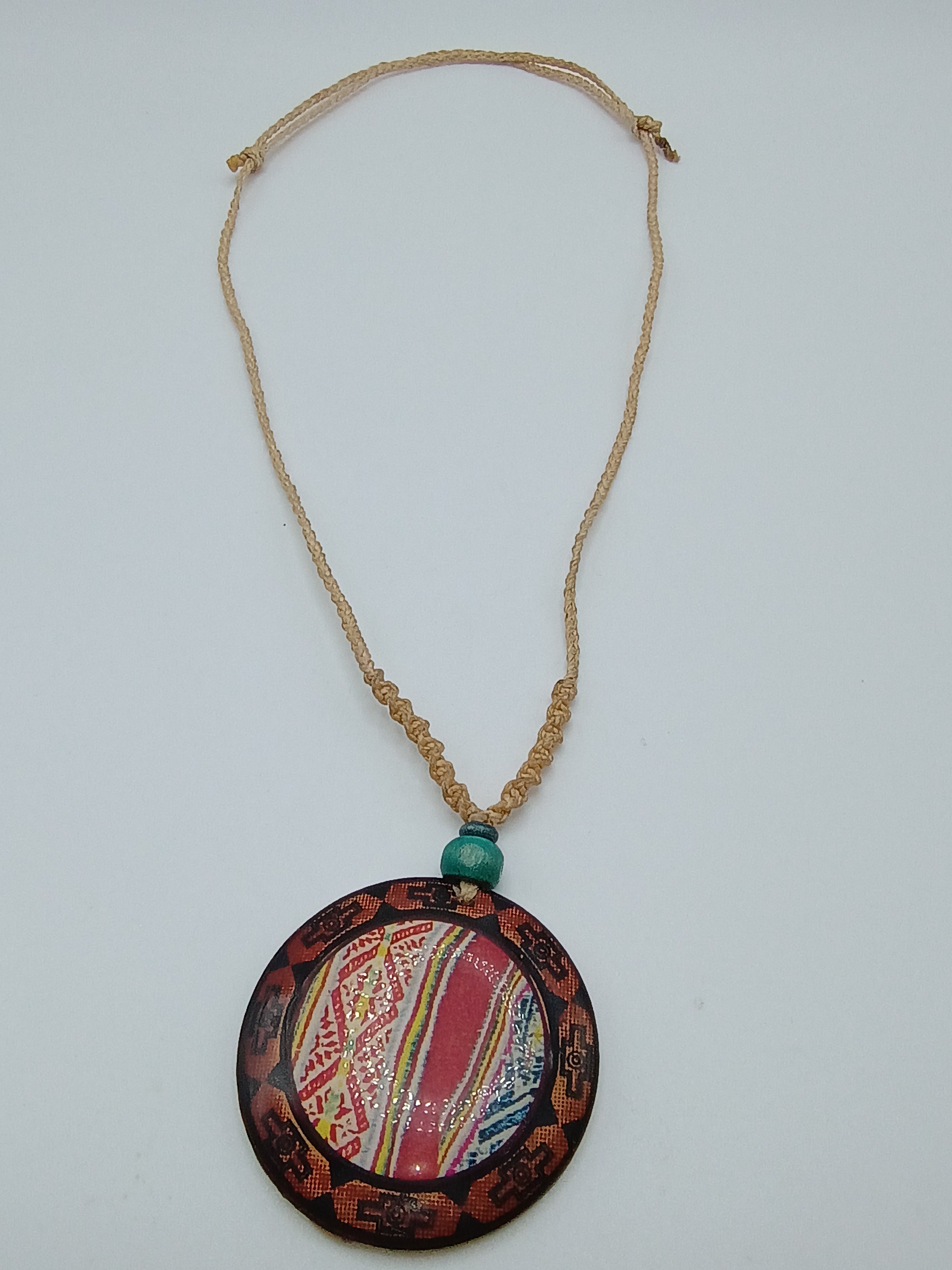Unisex Necklace Woven Macrame Thread Andean Peruvian Handicraft