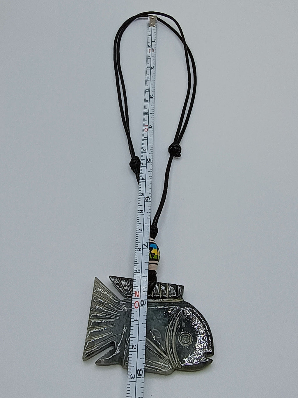 Unisex Adjustable Handmade Necklace with Natural Stone Fish Design