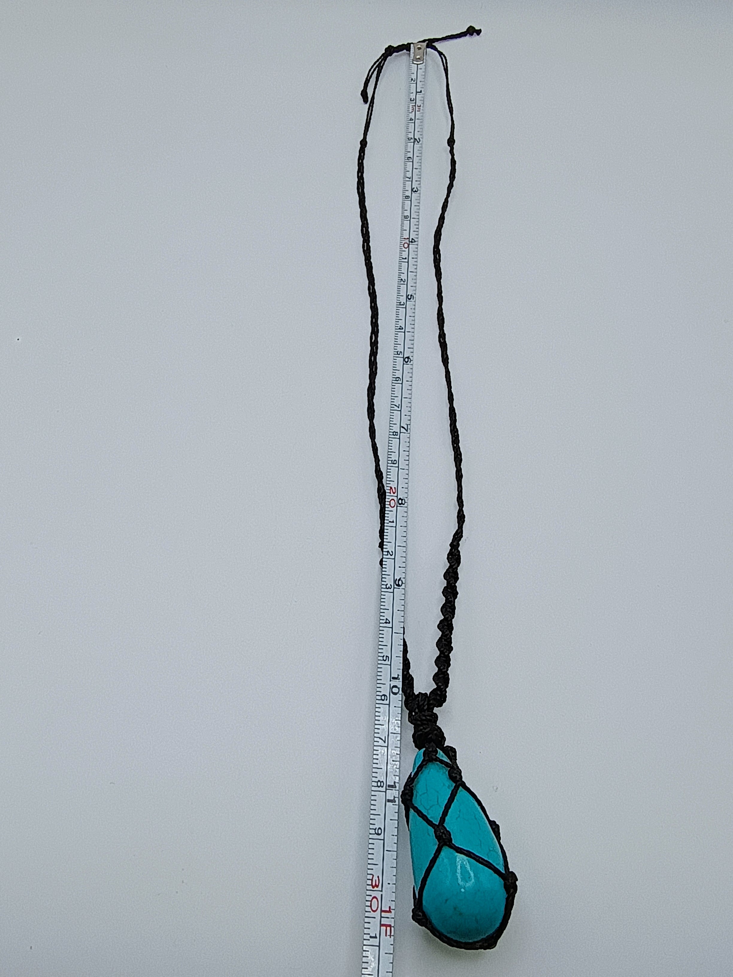 Unisex Macrame Necklace Handmade Natural Turquoise Spiritual Amulet