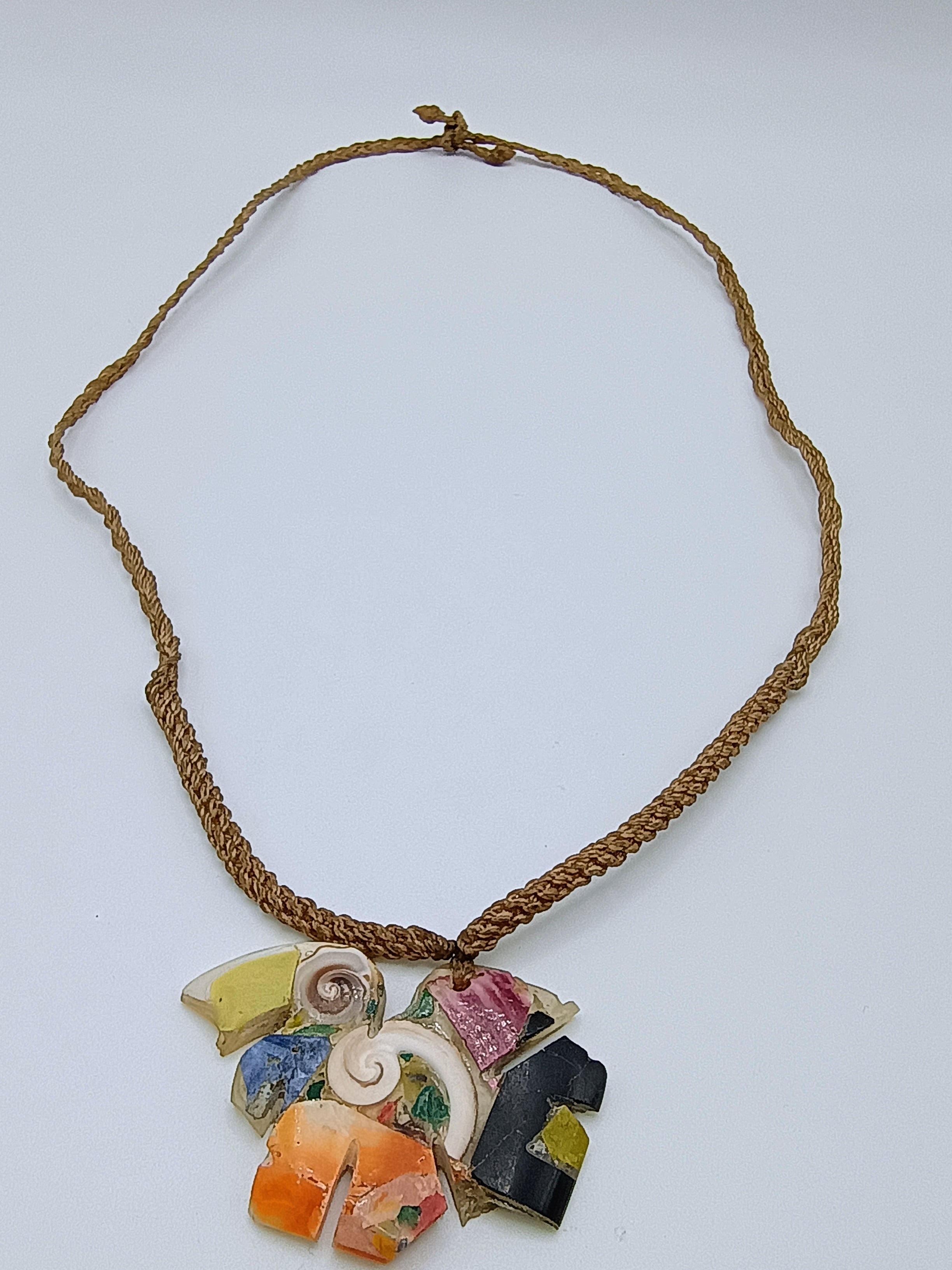 Adjustable Necklace Woven Macrame Thread Bird Designs Chan Chan Culture