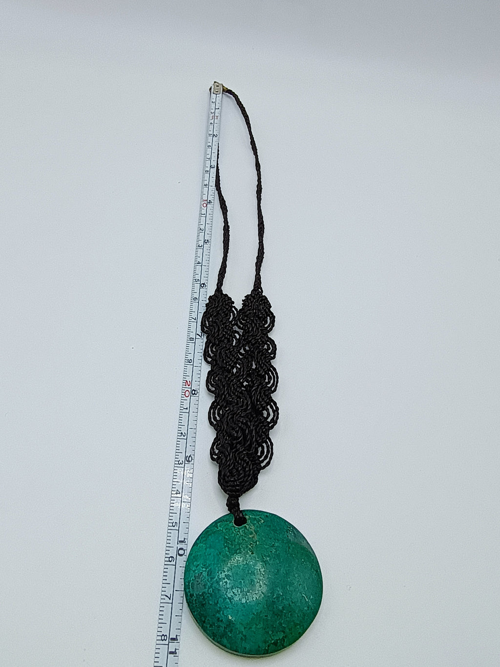 Handmade Macrame Necklace Turquoise Pendant