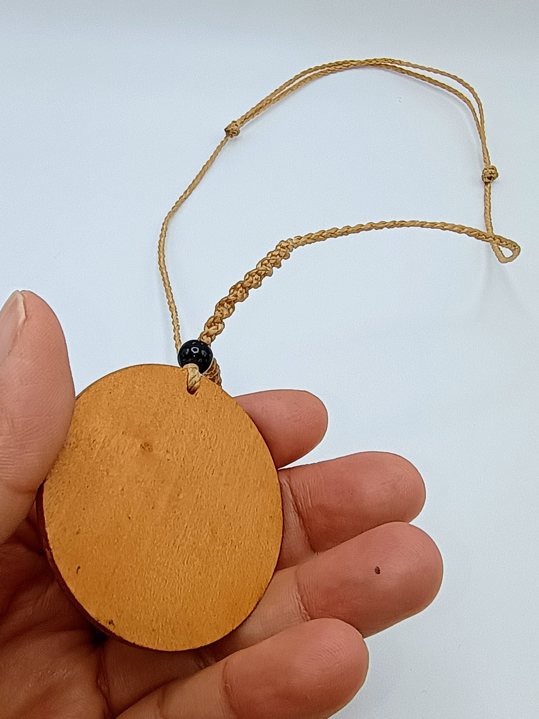 Handmade Macrame Necklace, Round Pendant, Peruvian Artisan