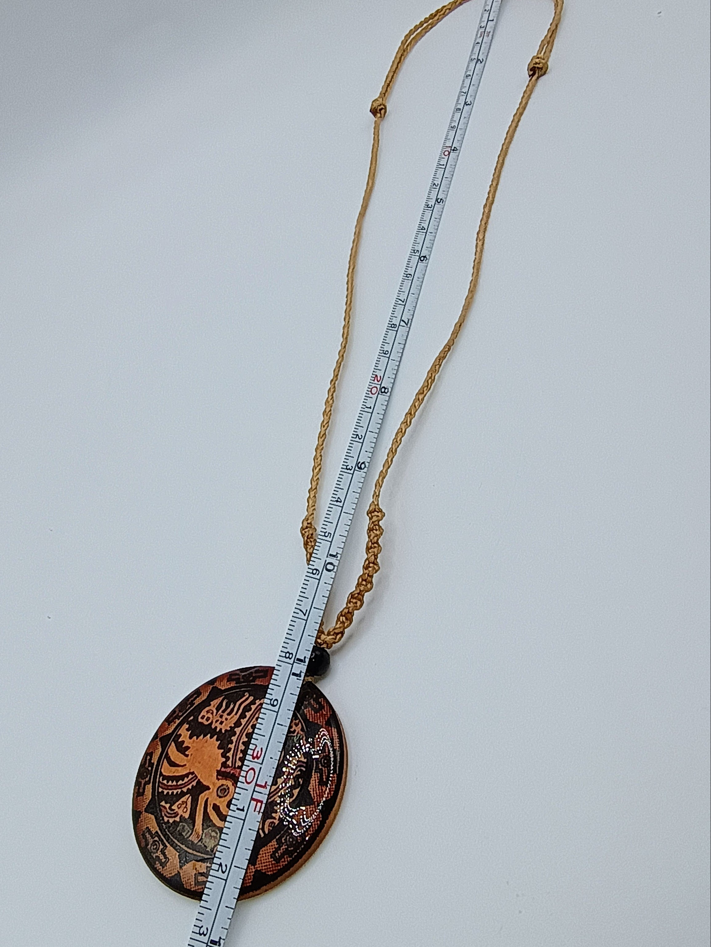 Handmade Macrame Necklace, Round Pendant, Peruvian Artisan