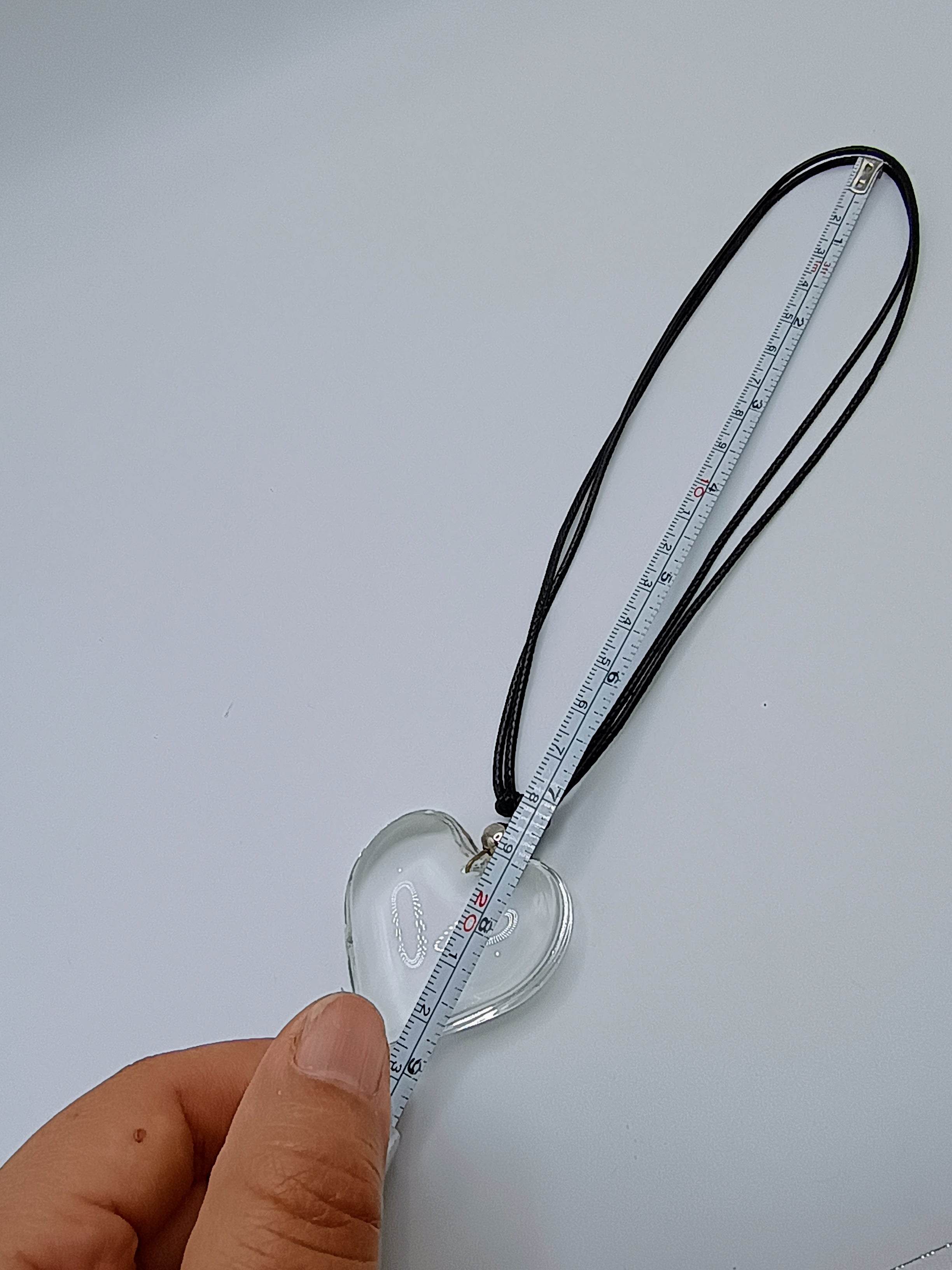 Unisex Heart Necklace, Quartz Crystal, Handmade