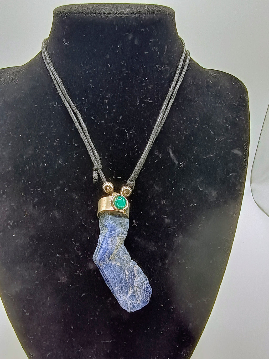 Sodalite Crystal Necklace, Handmade Stone Pendant Jewelry