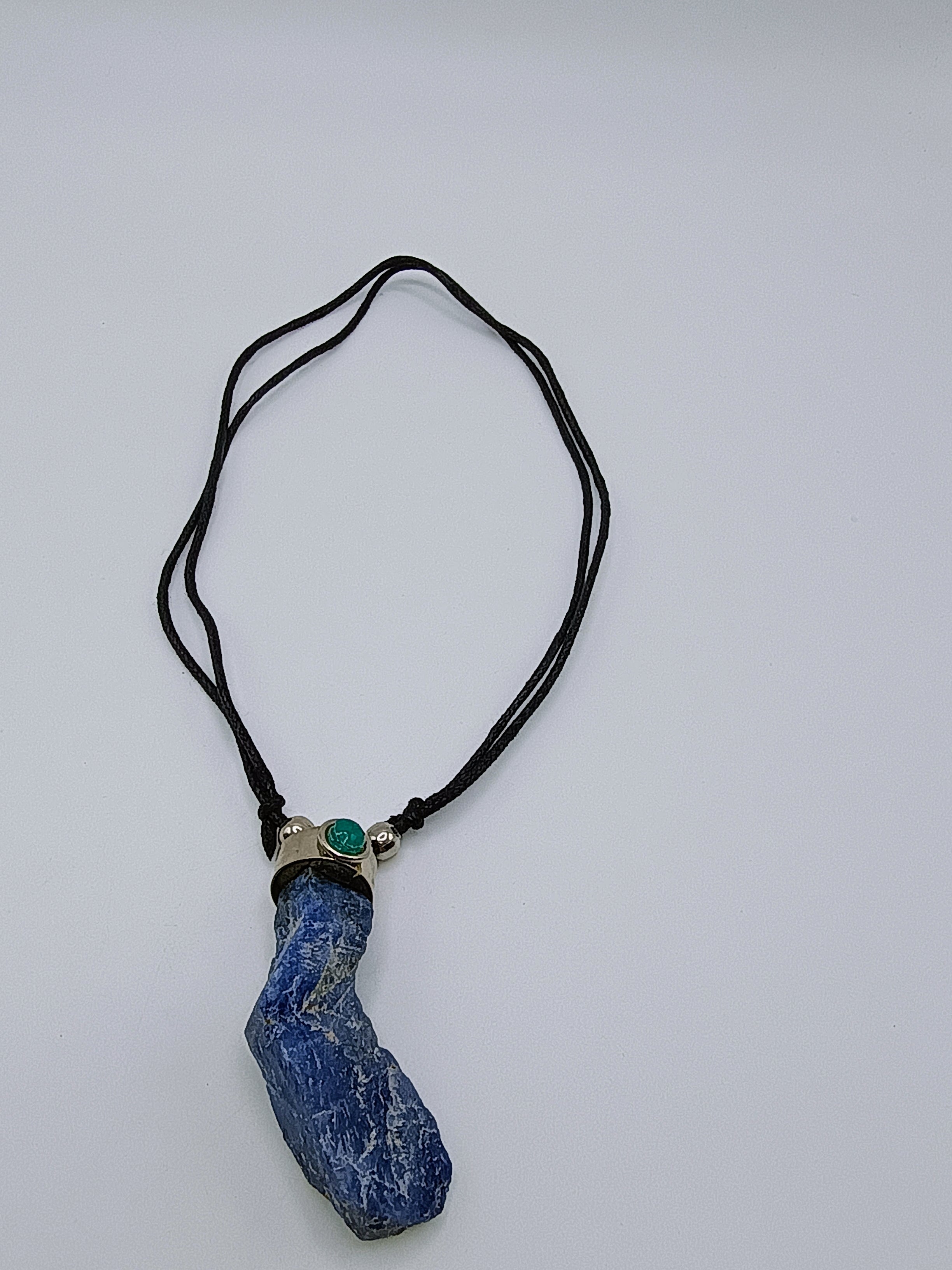 Sodalite Crystal Necklace, Handmade Stone Pendant Jewelry