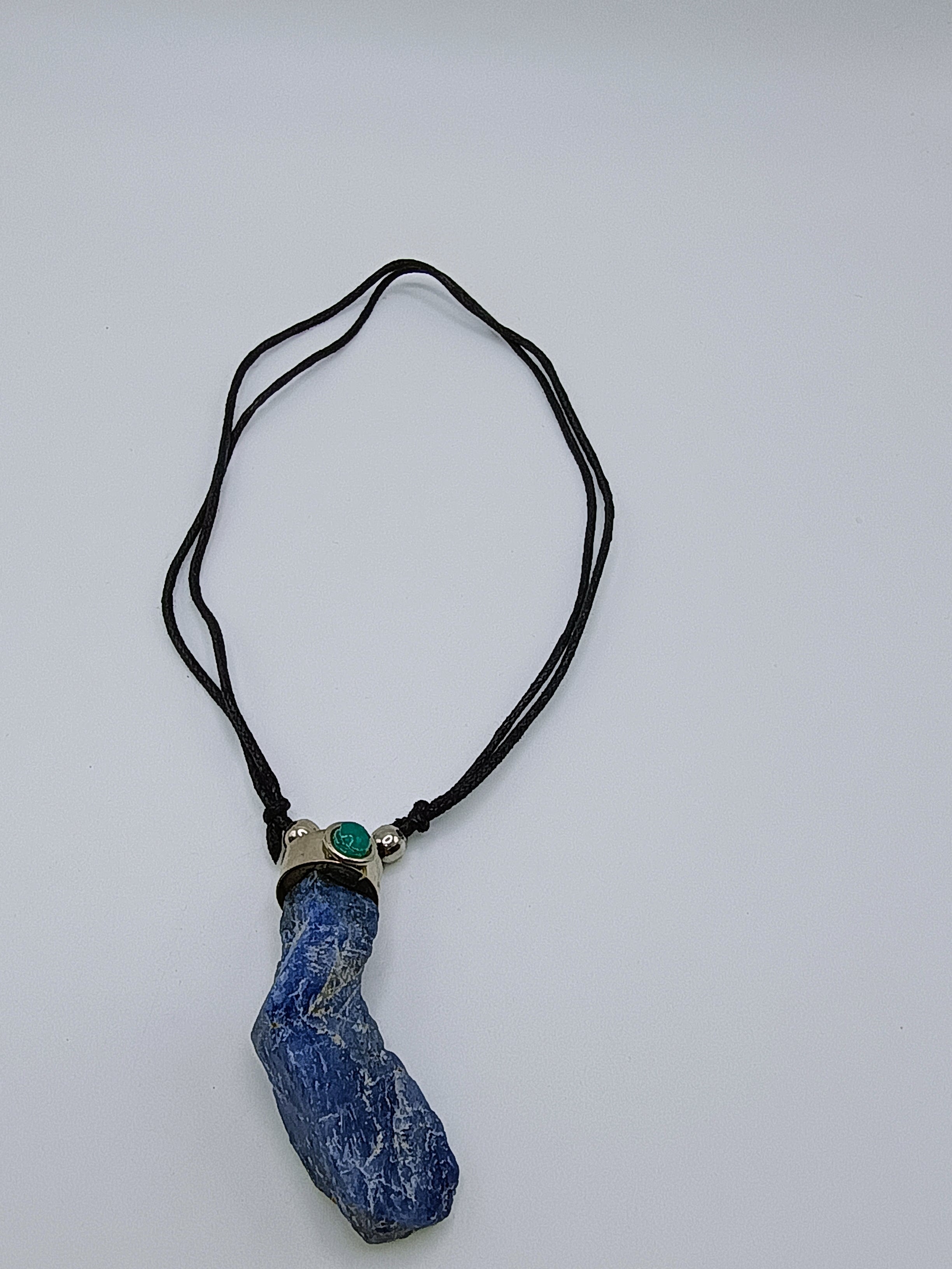 Sodalite Crystal Necklace, Handmade Stone Pendant Jewelry