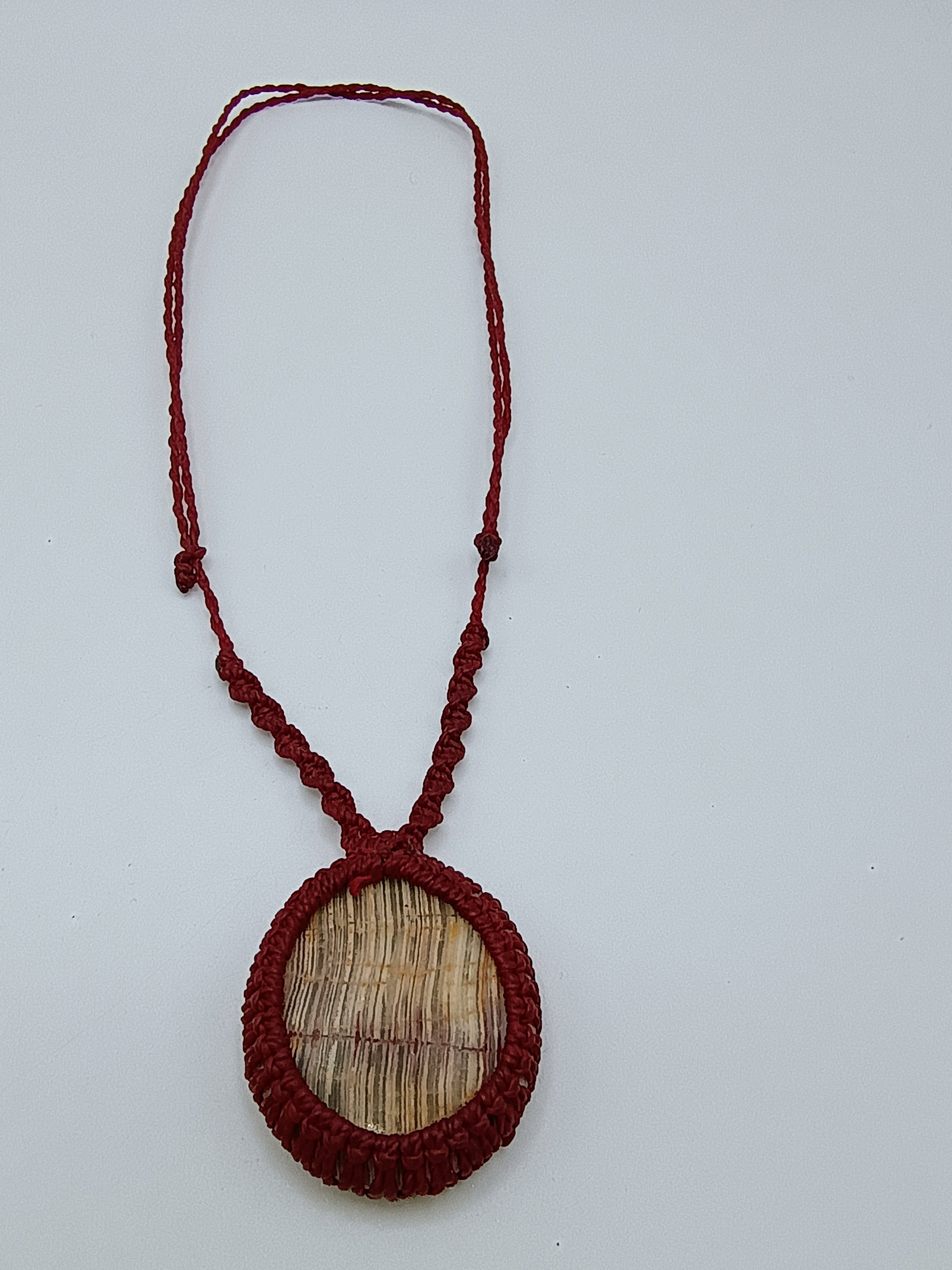 Handmade Macrame Necklace with Natural Stones and Natural Jewelry