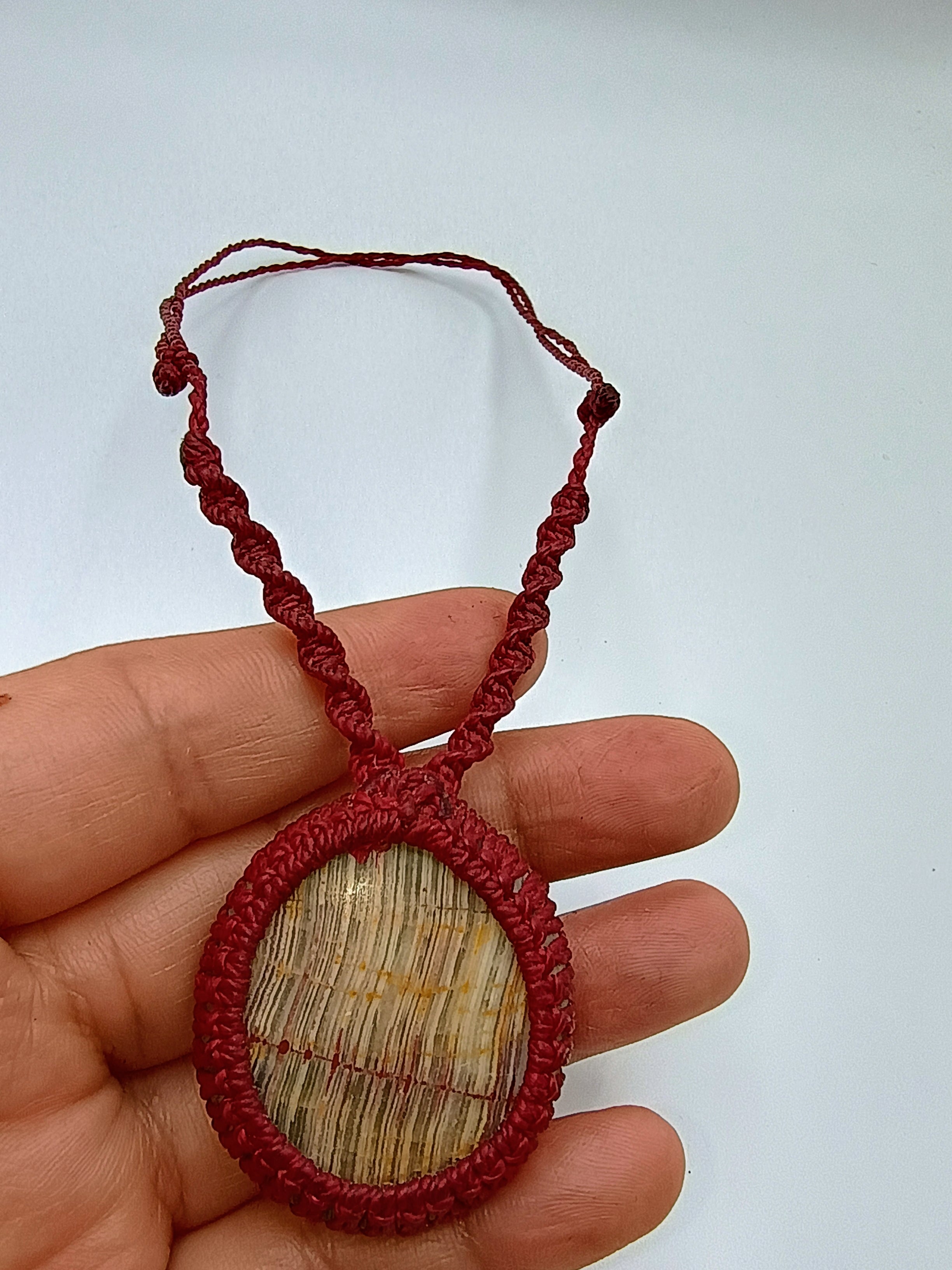 Handmade Macrame Necklace with Natural Stones and Natural Jewelry