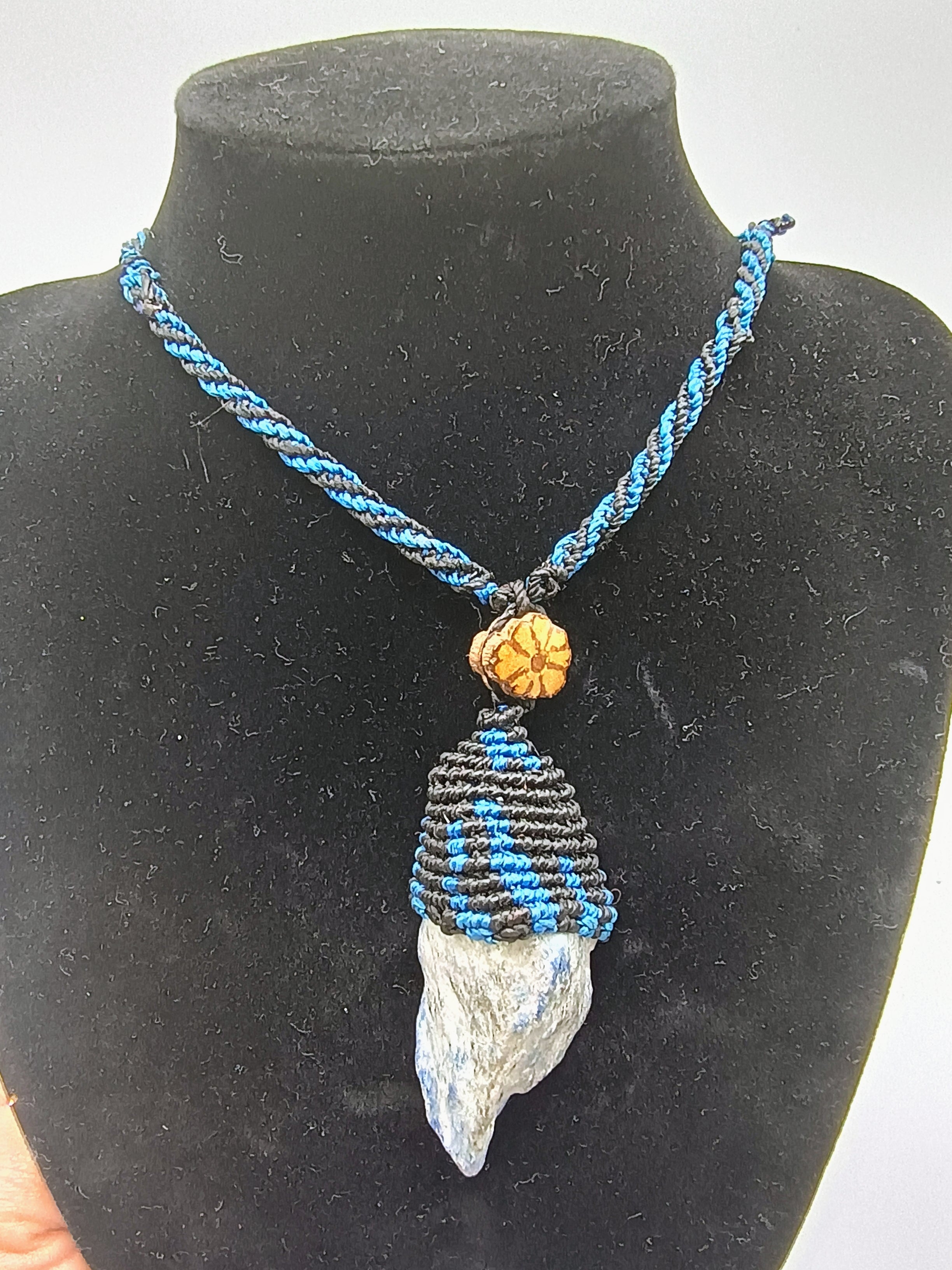 Shamanic Necklace Macrame Stones Handmade Natural Stone
