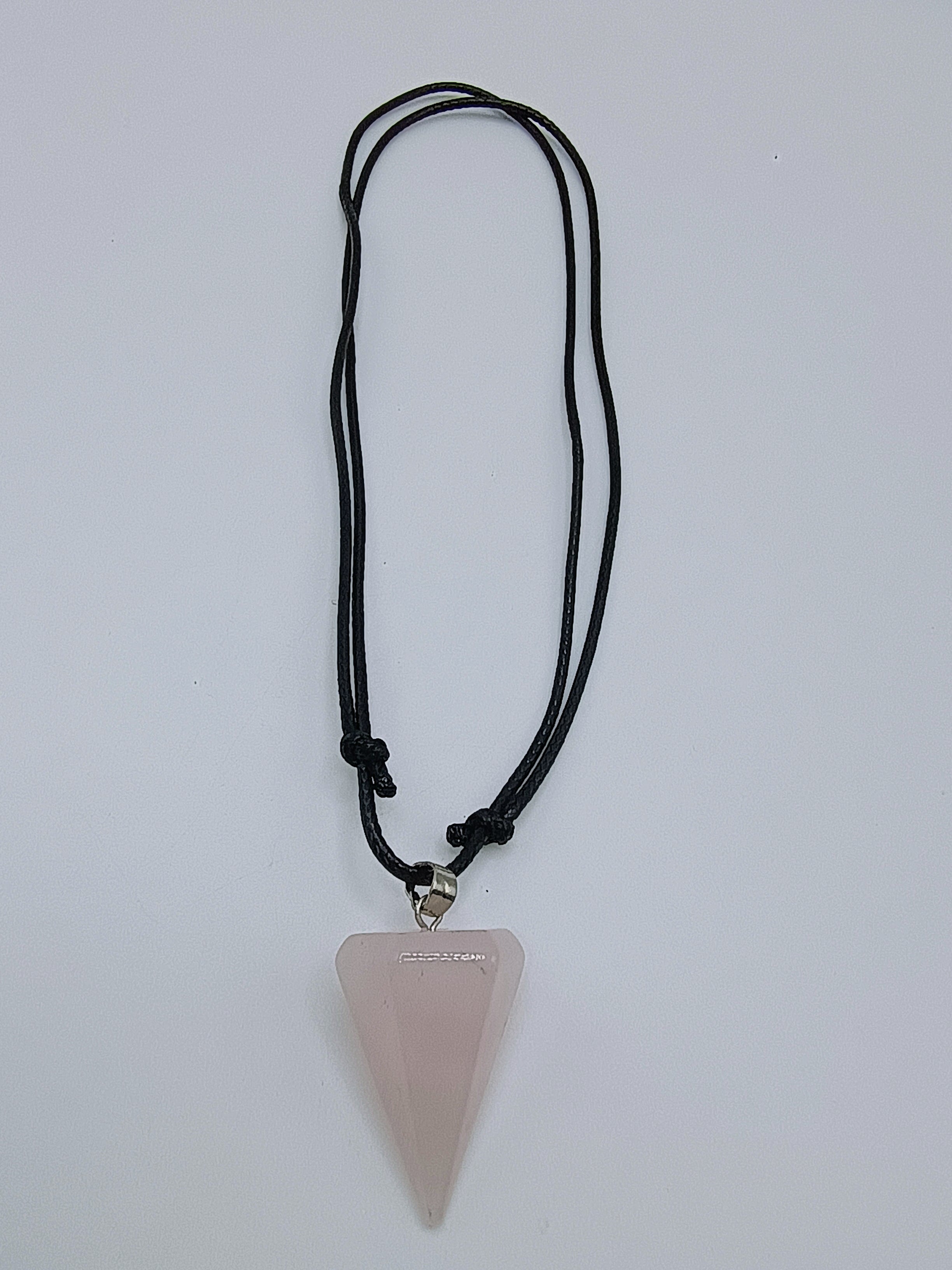 Adjustable Necklace Natural Rose Quartz Stone