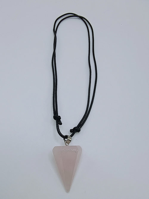 Adjustable Necklace Natural Rose Quartz Stone