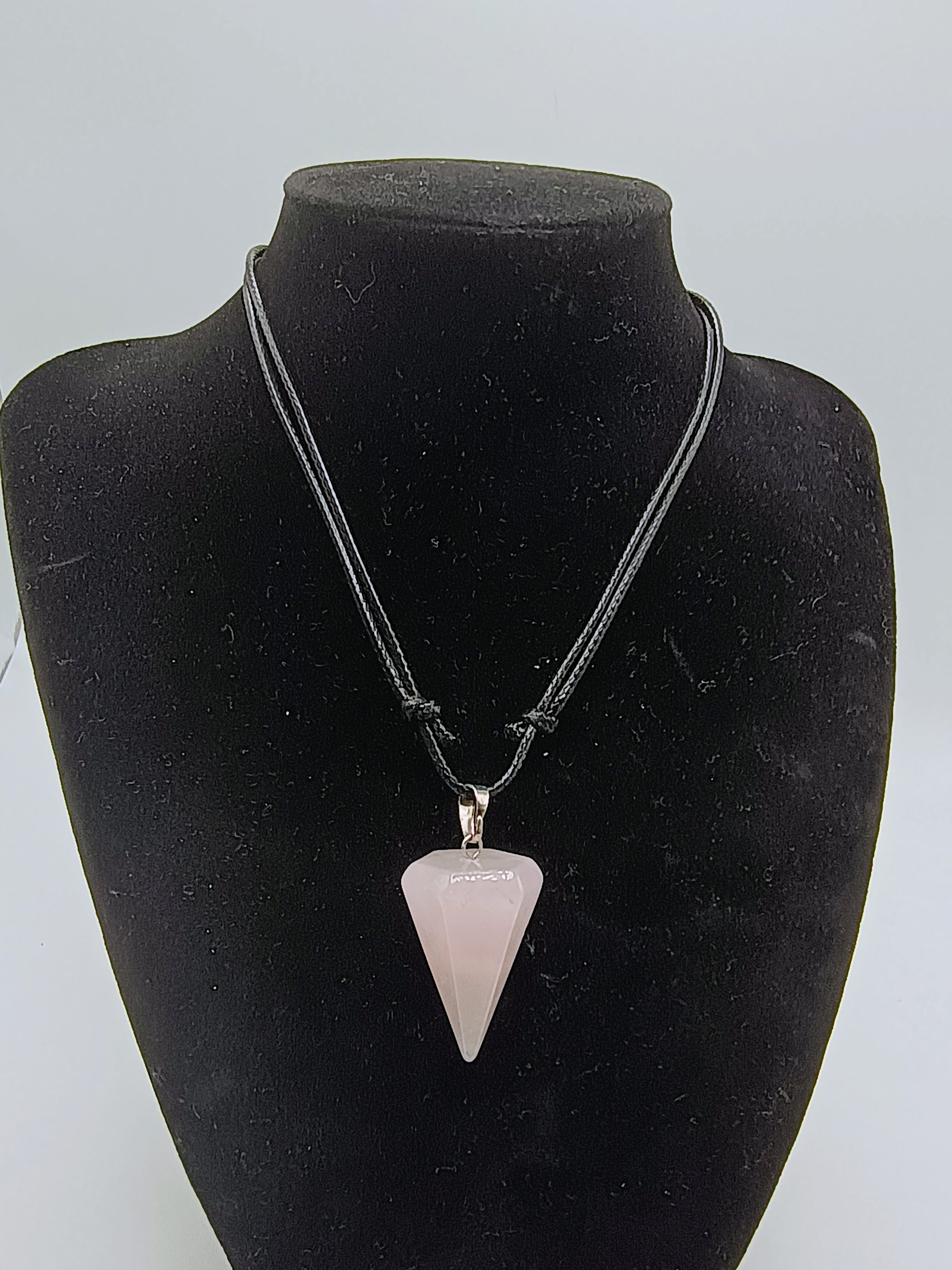Adjustable Necklace Natural Rose Quartz Stone