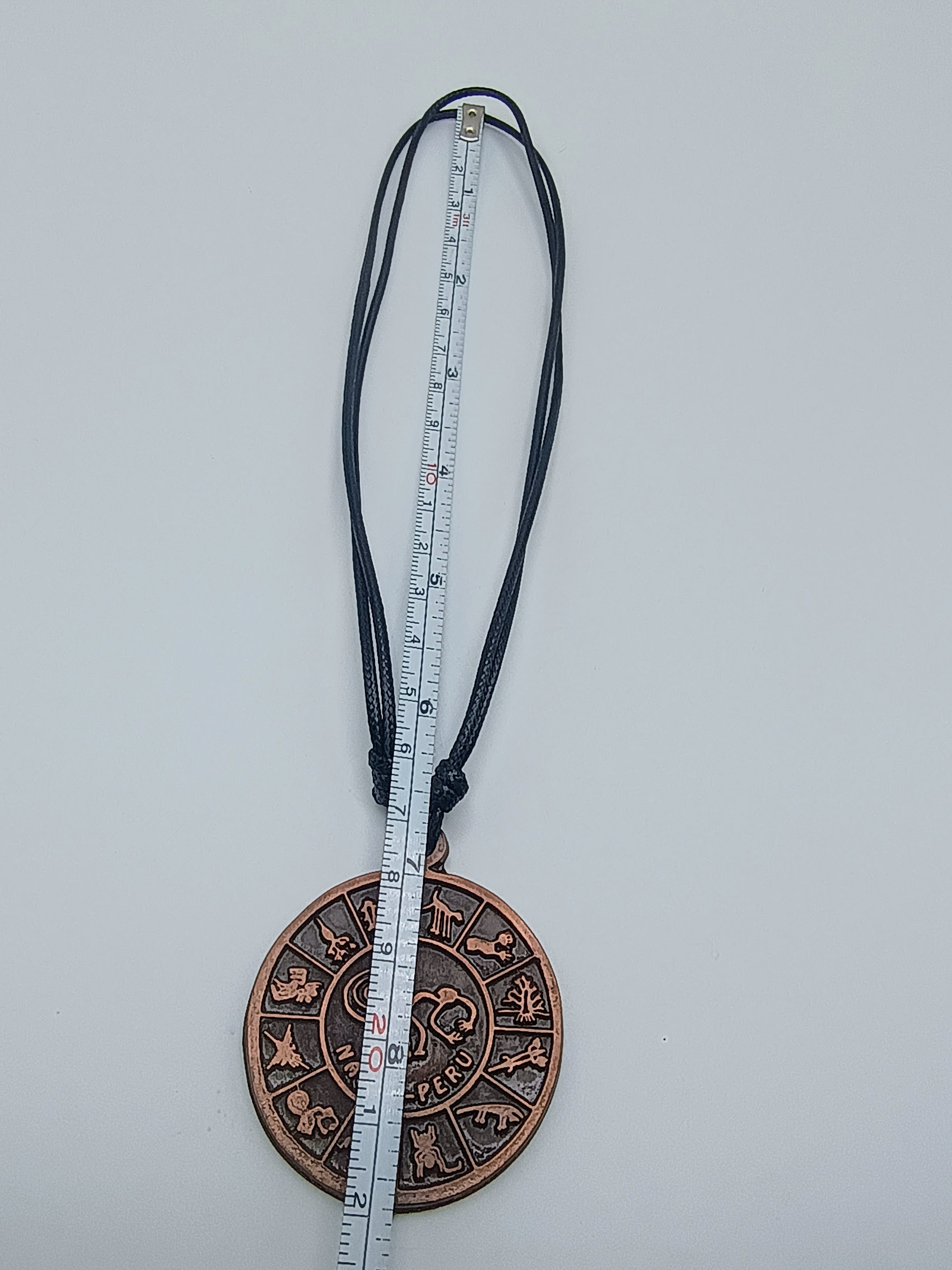 Nazca Lines Pendant Necklace, Copper, Handmade Peruvian Art, Adjustable Cord
