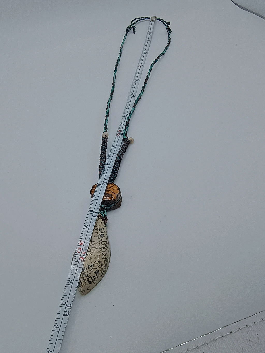 Handmade Macrame Necklace with Sacred Flower, Ayahuasca, and Natural Stone