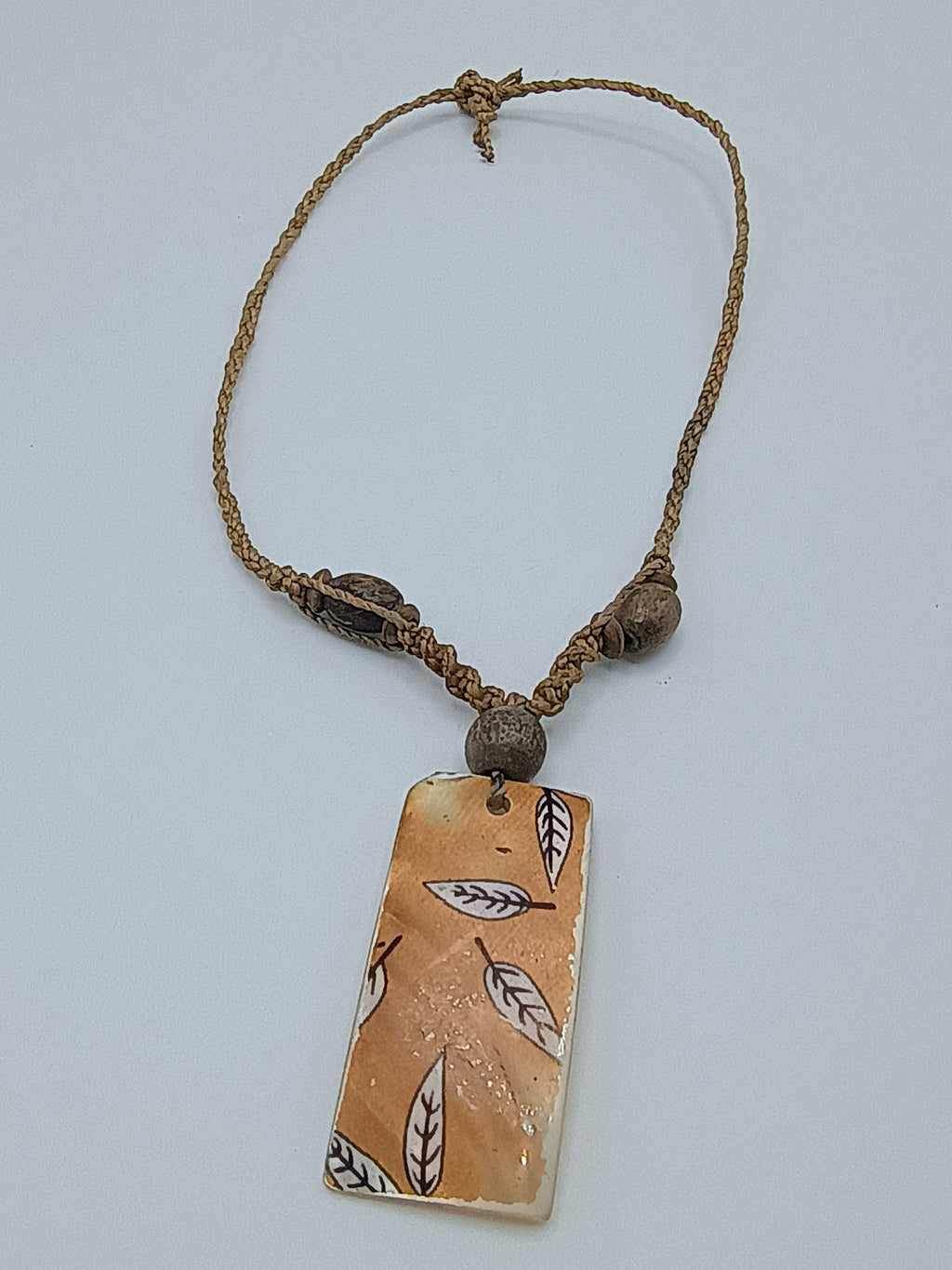 Handmade Mother-of-Pearl Pendant Macrame Necklace