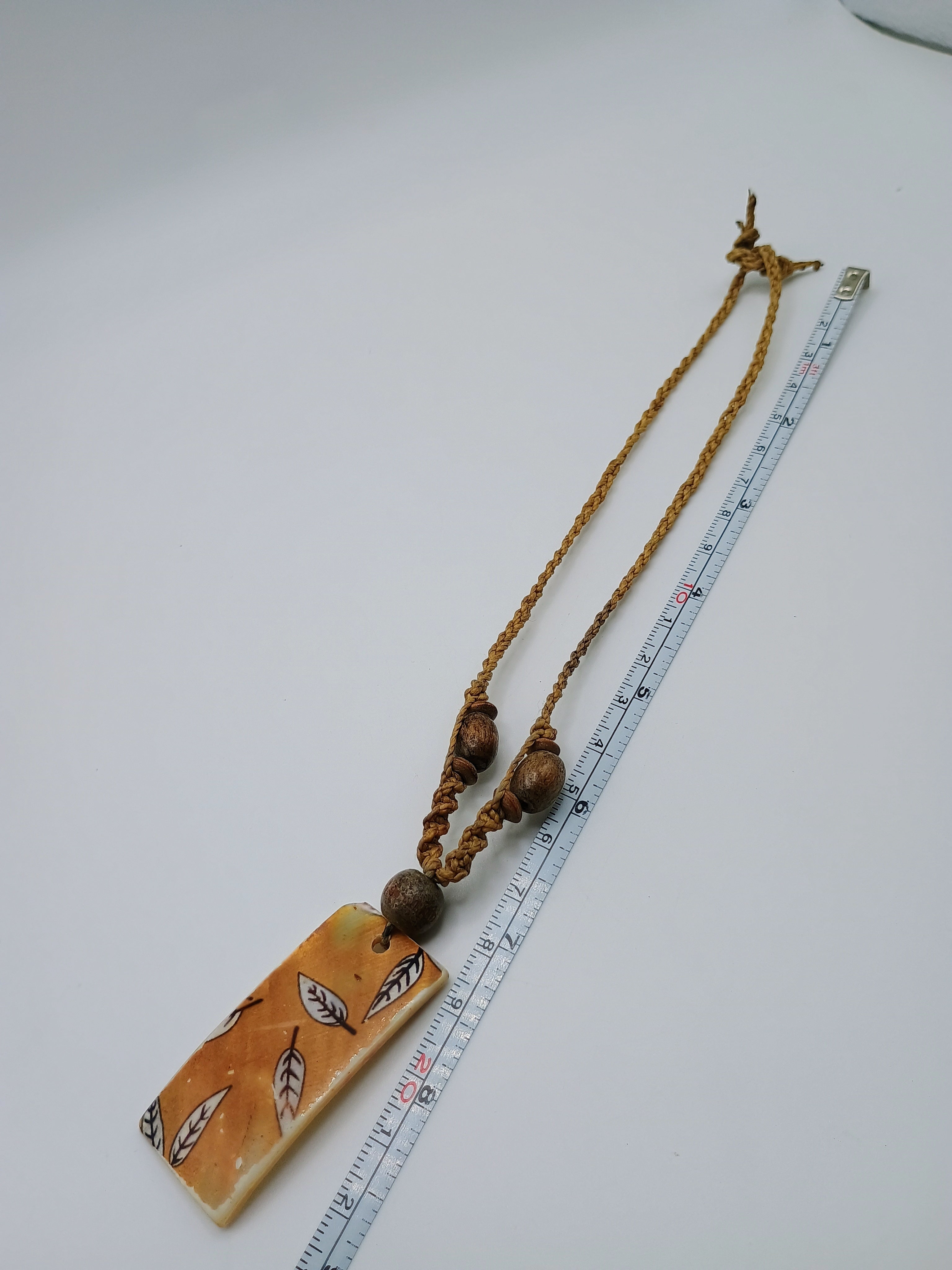 Handmade Mother-of-Pearl Pendant Macrame Necklace