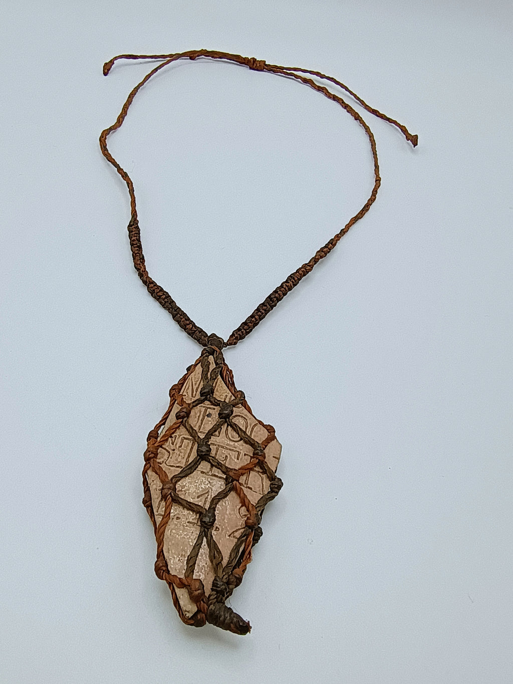 Handmade Macrame Stone Necklace, Unisex Artisan Pendant