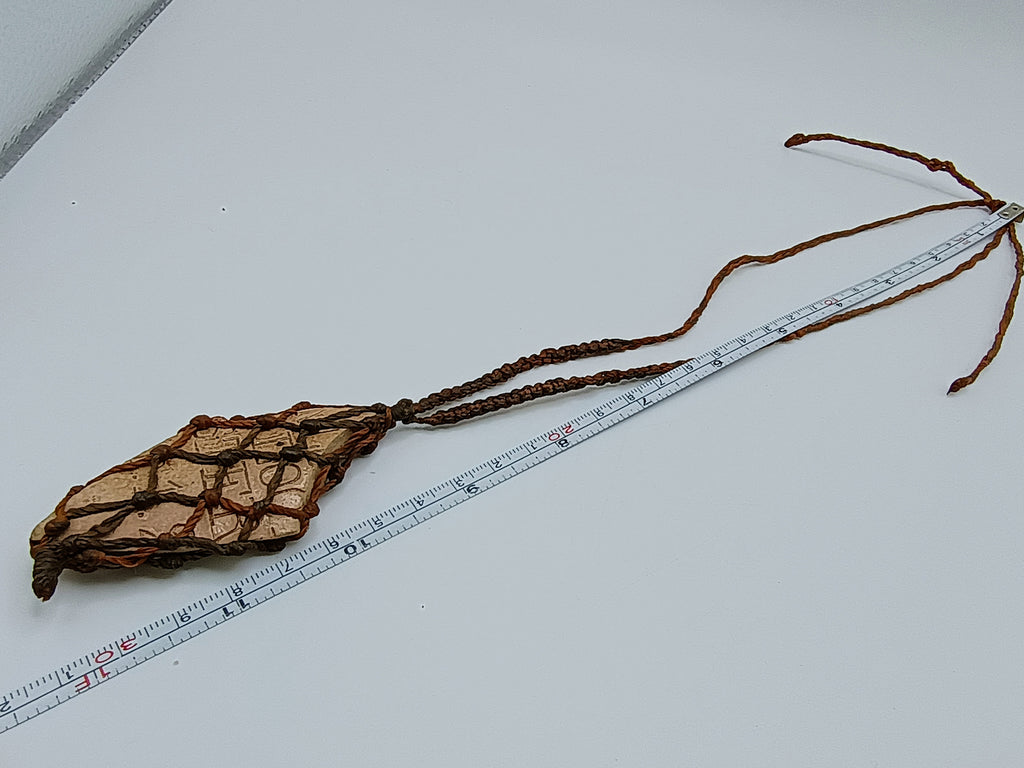 Handmade Macrame Stone Necklace, Unisex Artisan Pendant