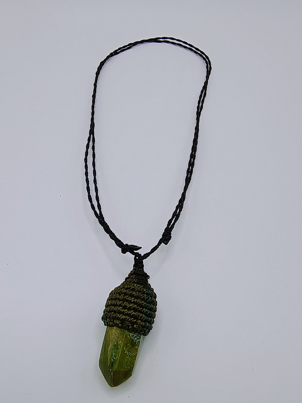 Handmade Serpentine Necklace, Artisan Pendant, Natural Stone