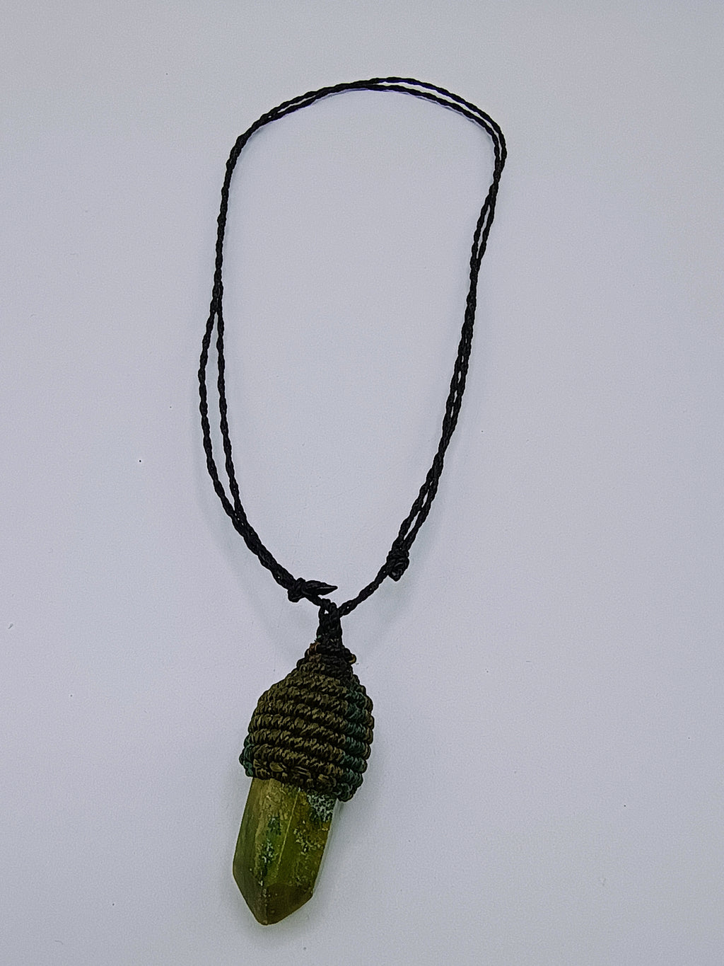 Handmade Serpentine Necklace, Artisan Pendant, Natural Stone