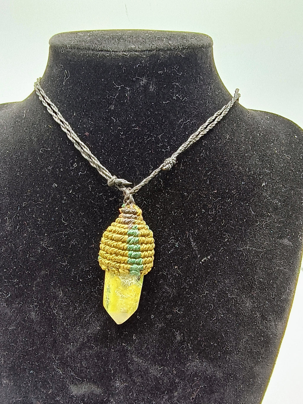 Handmade Serpentine Necklace, Artisan Pendant, Natural Stone