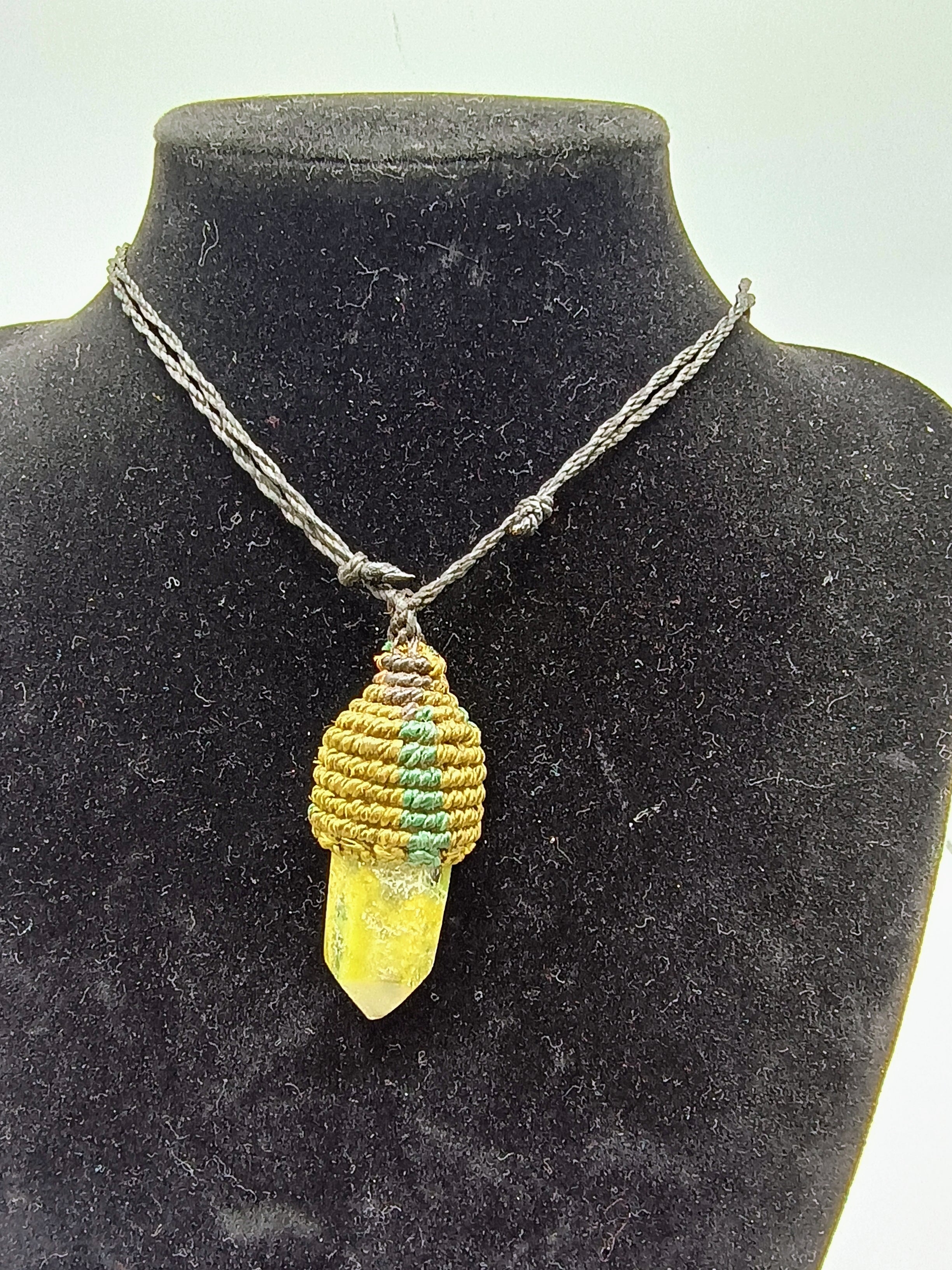 Handmade Serpentine Necklace, Artisan Pendant, Natural Stone