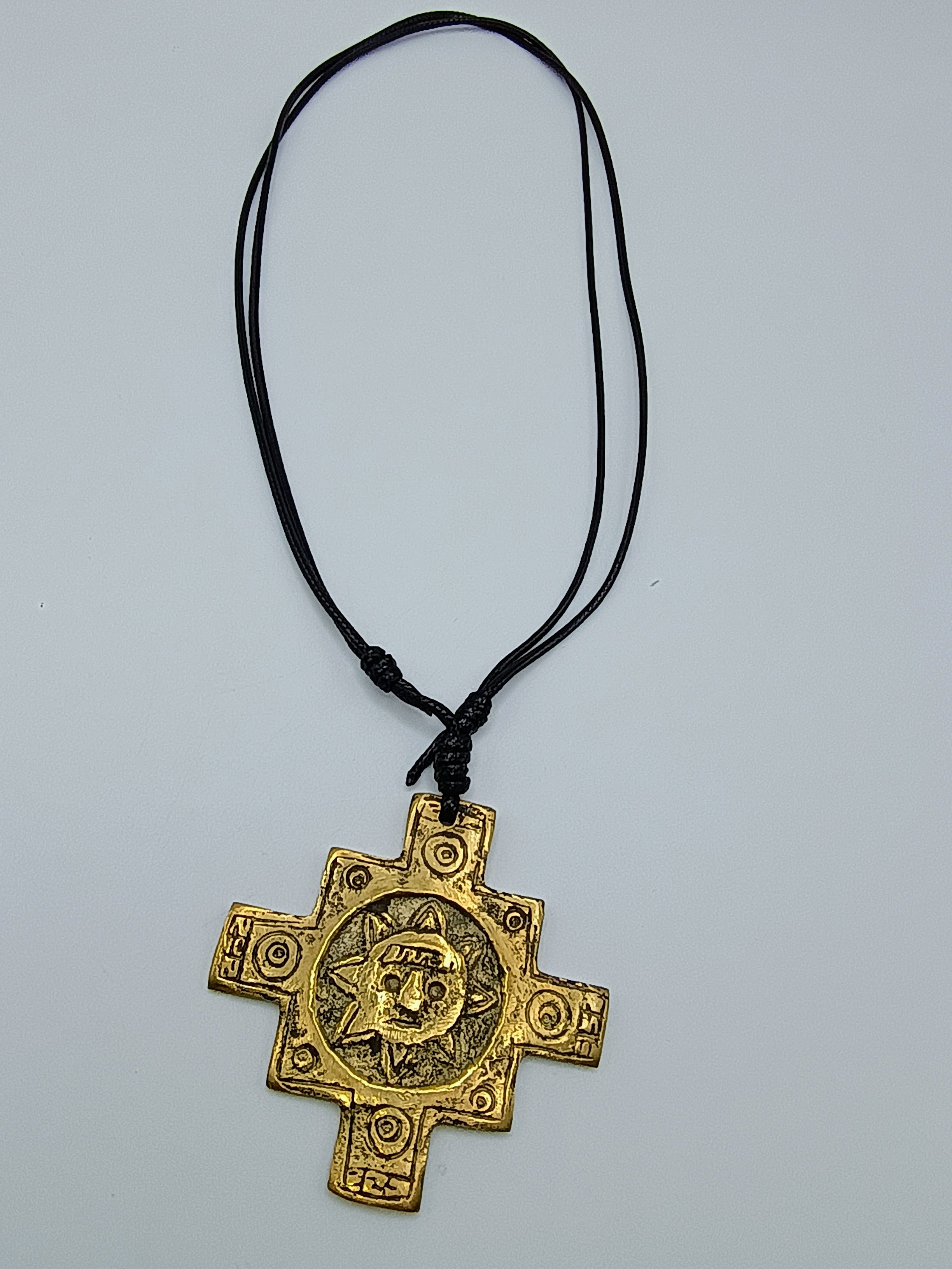 Chakana Necklace, Handmade Copper, Andean Inca Cross Pendant