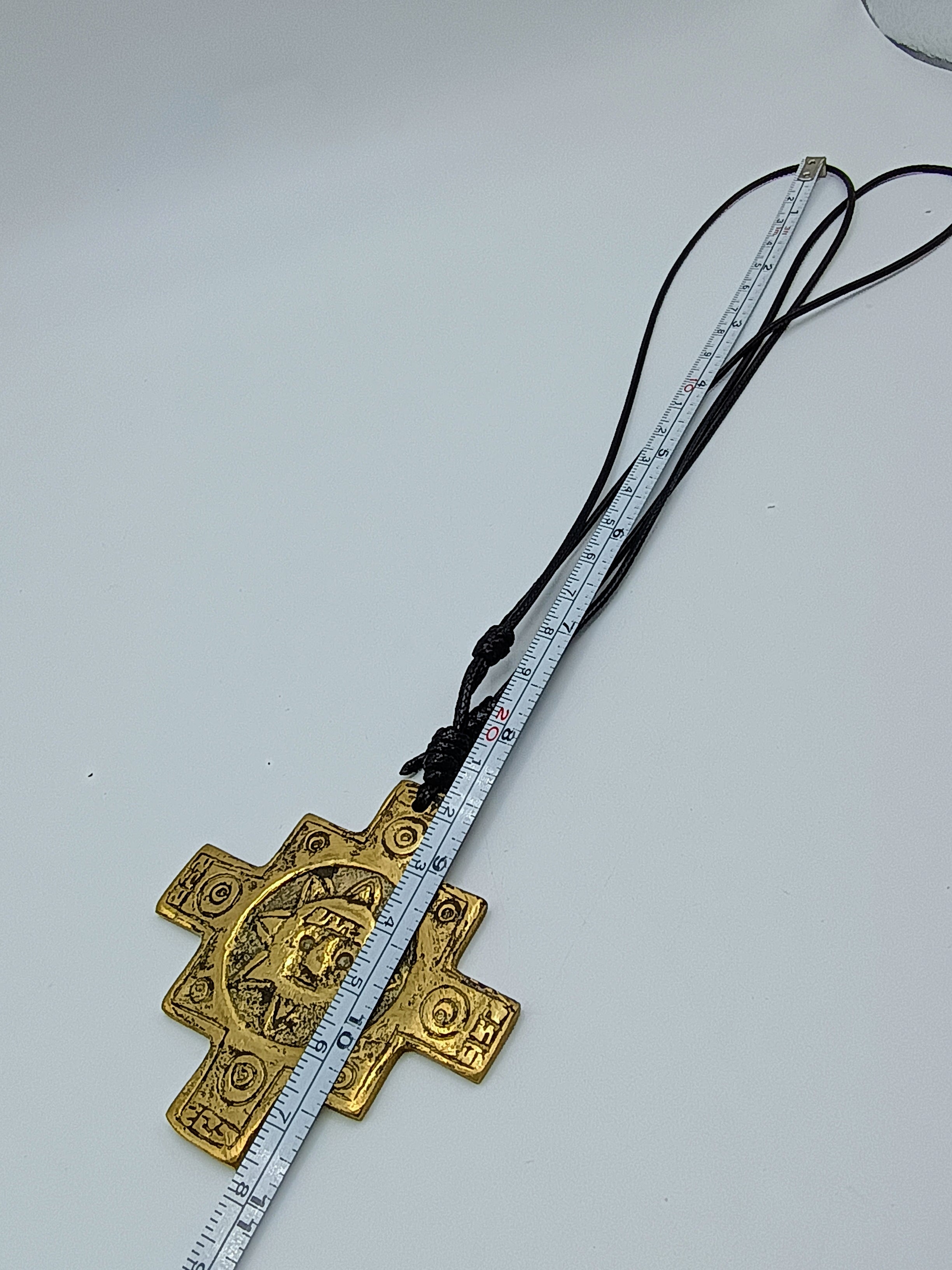 Chakana Necklace, Handmade Copper, Andean Inca Cross Pendant