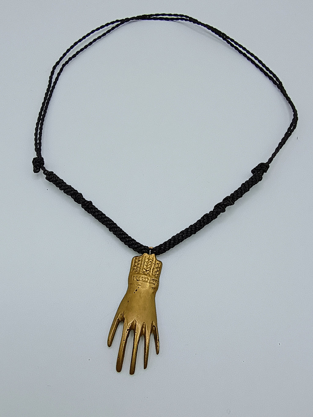 Shamanic Hand Necklace, Powerful Bronze Protective Amulet, Handmade