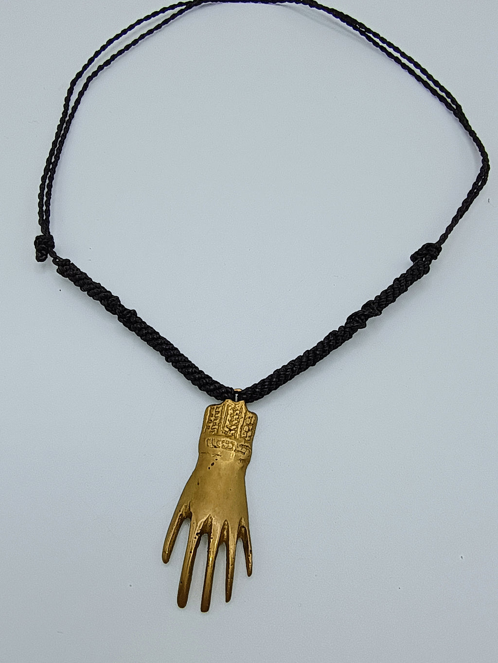 Shamanic Hand Necklace, Powerful Bronze Protective Amulet, Handmade