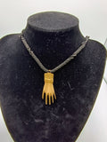 Shamanic Hand Necklace, Powerful Bronze Protective Amulet, Handmade