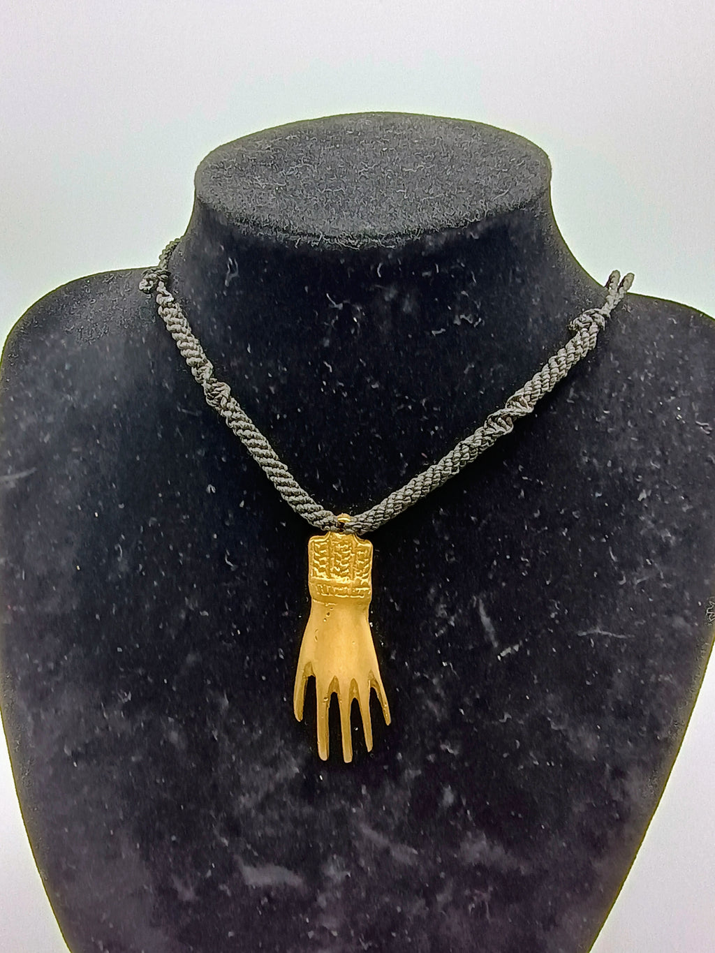 Shamanic Hand Necklace, Powerful Bronze Protective Amulet, Handmade