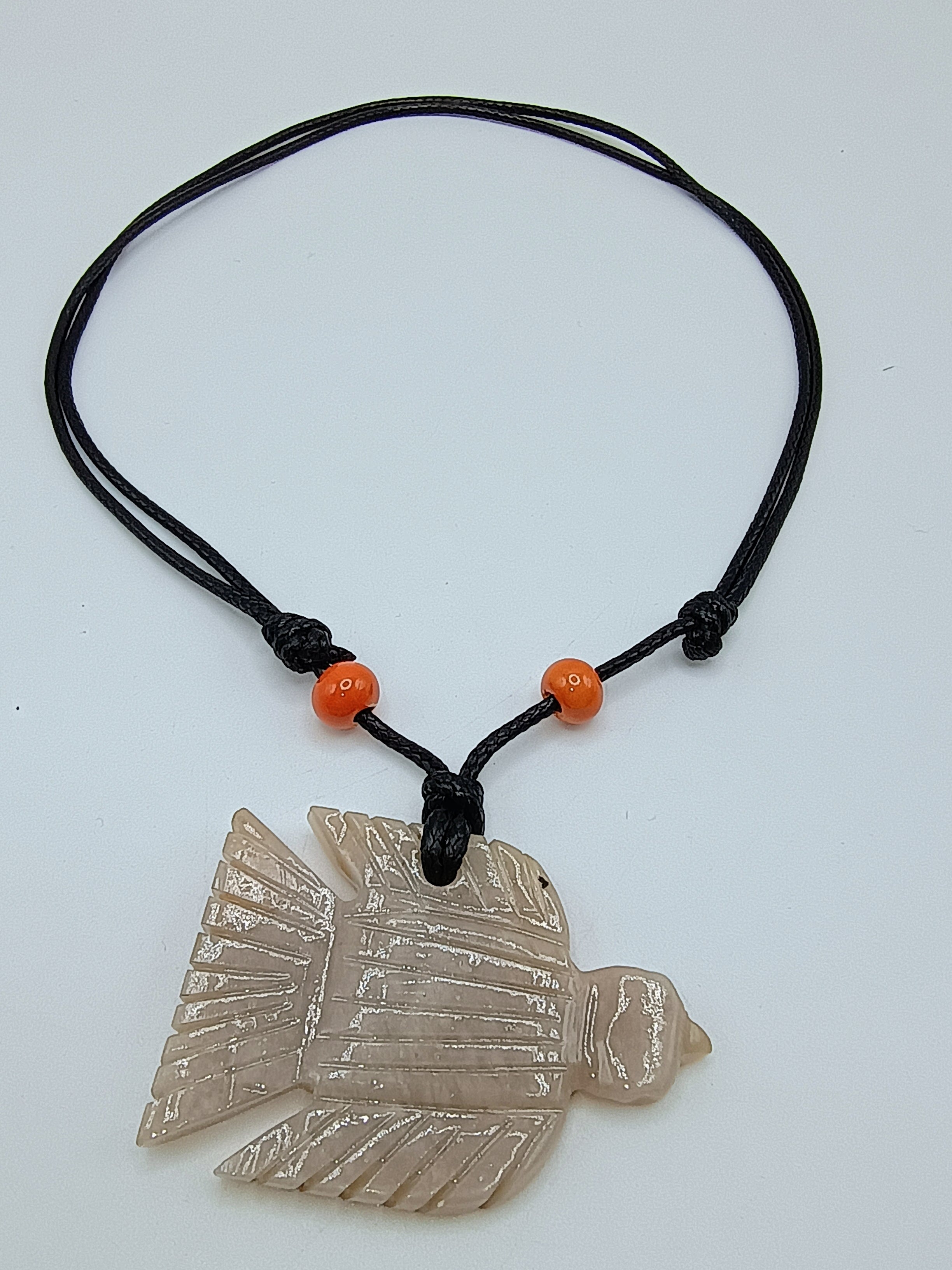 Condor Necklace, Hand-Carved Stone, Andean Spirit, Handmade