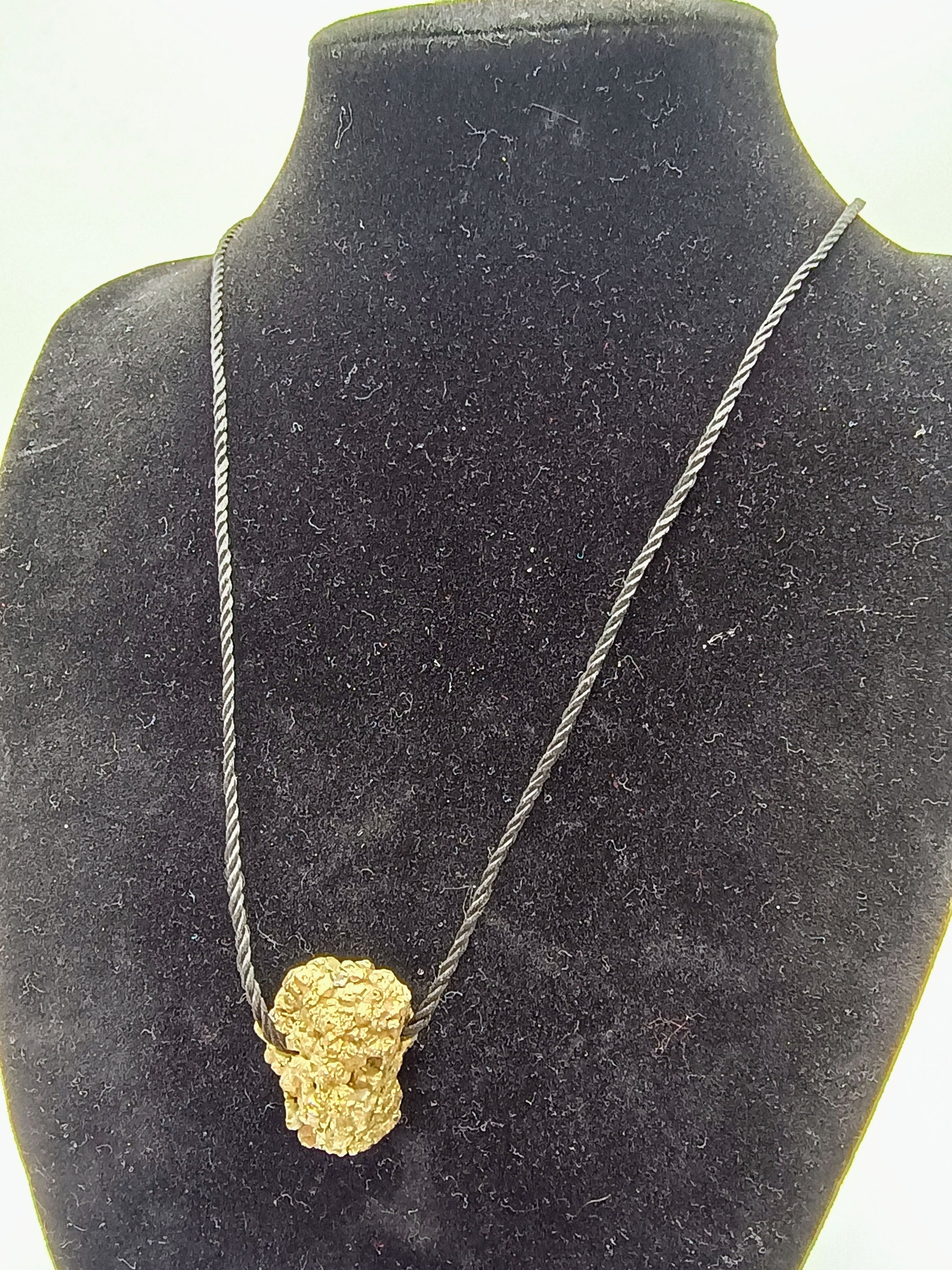 Handmade Natural Pyrite Pendant Necklace Spiritual Amulet