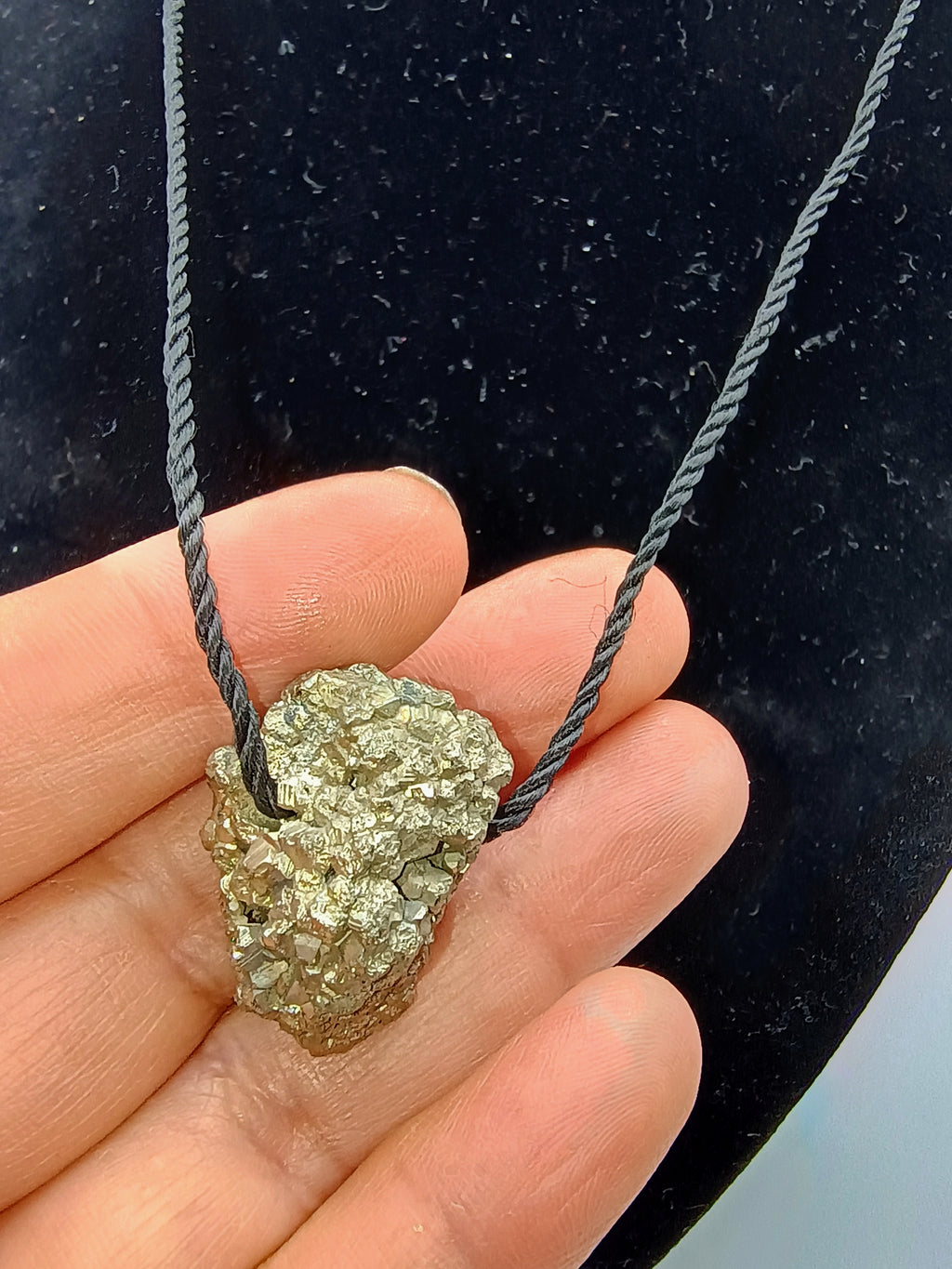 Handmade Natural Pyrite Pendant Necklace Spiritual Amulet