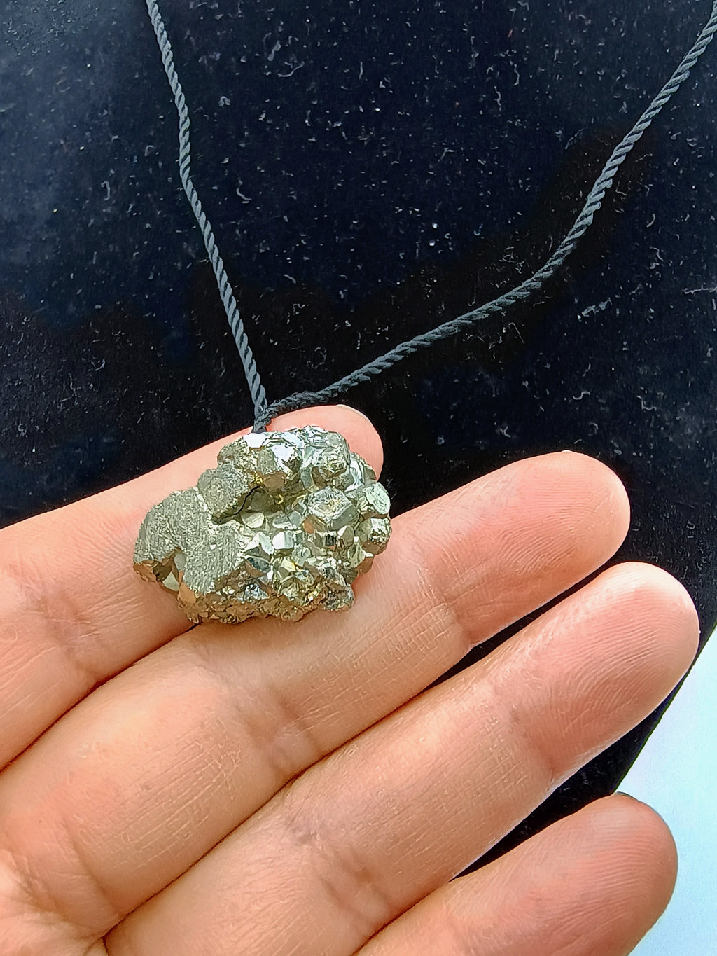 Handmade Natural Pyrite Pendant Necklace Spiritual Amulet