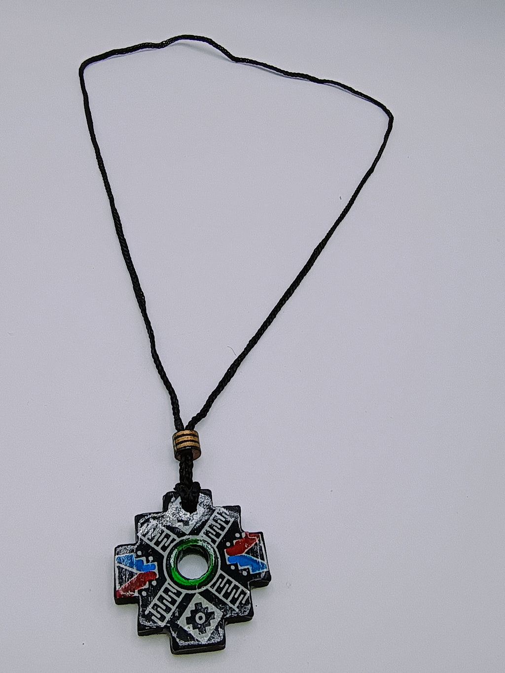Chakana Necklace Handmade Ceramic Peruvian Craft Cusco