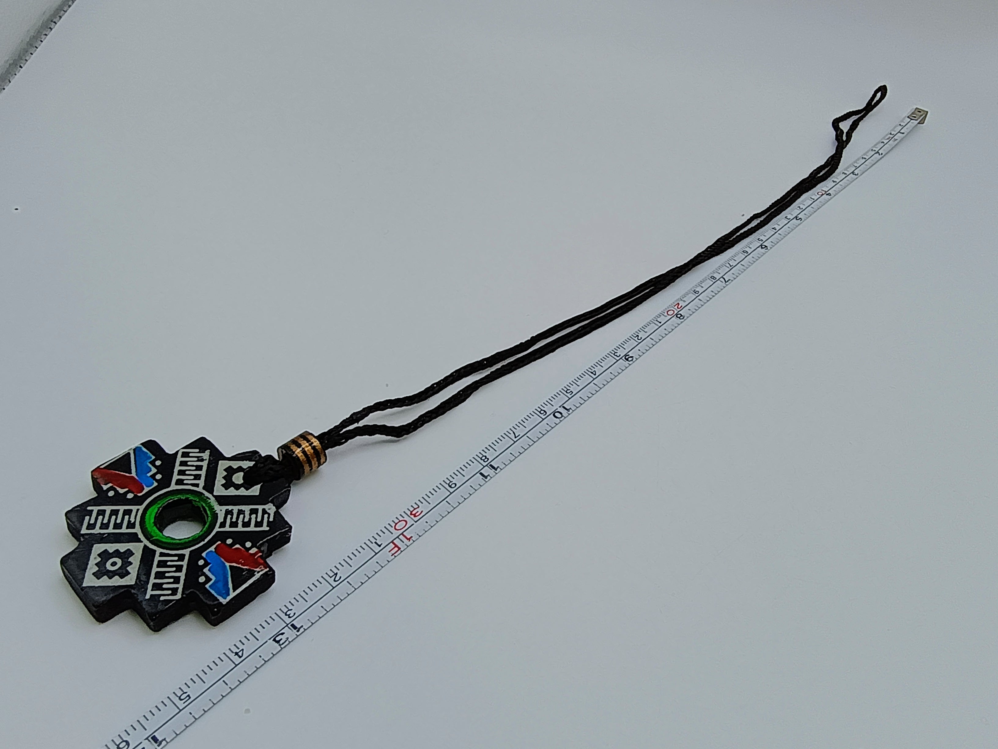 Chakana Necklace Handmade Ceramic Peruvian Craft Cusco