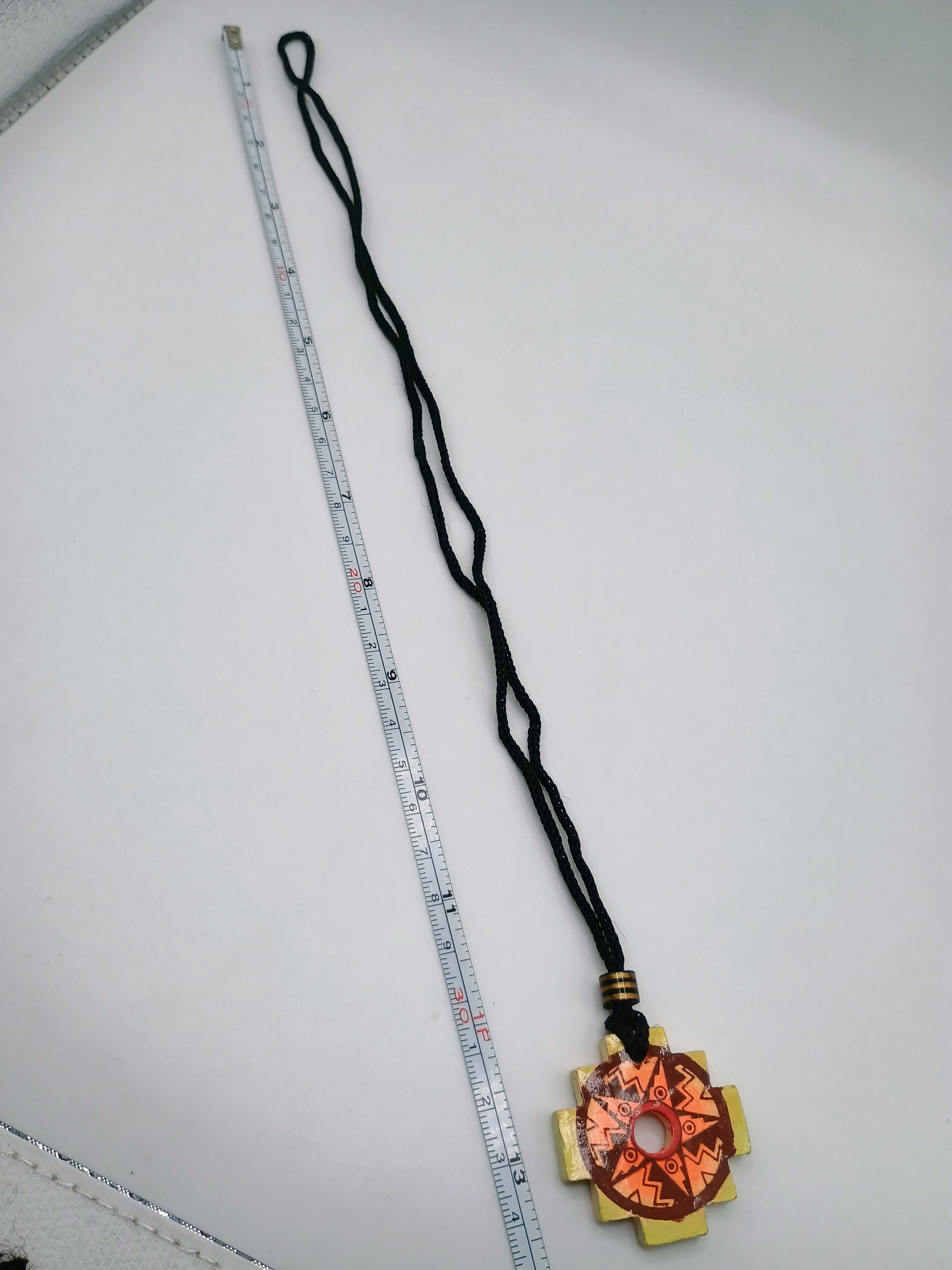 Unisex Handmade Ceramic Inca Chakana Necklace