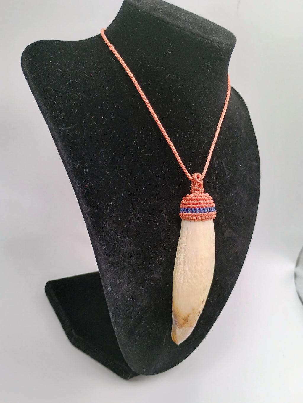 Authentic Handmade Macrame Sea Lion Tooth Necklace Amulet Pendant