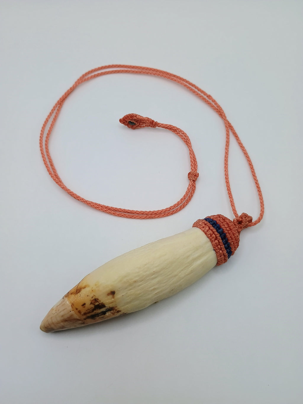 Authentic Handmade Macrame Sea Lion Tooth Necklace Amulet Pendant