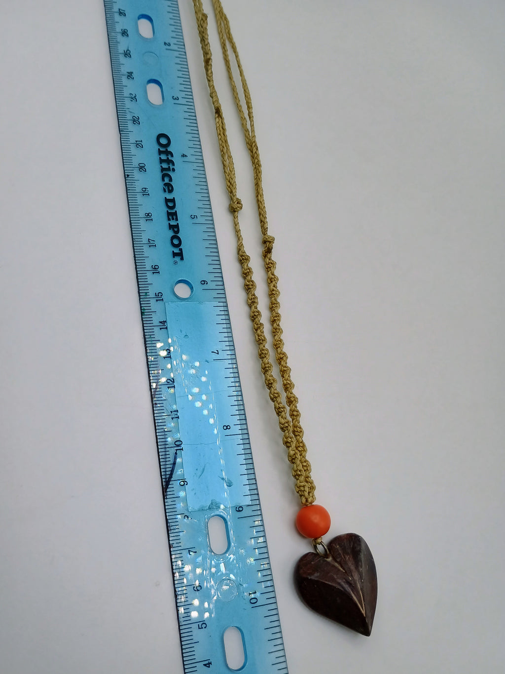 Handmade Heart Stone Necklace with Braided Cord Pendant