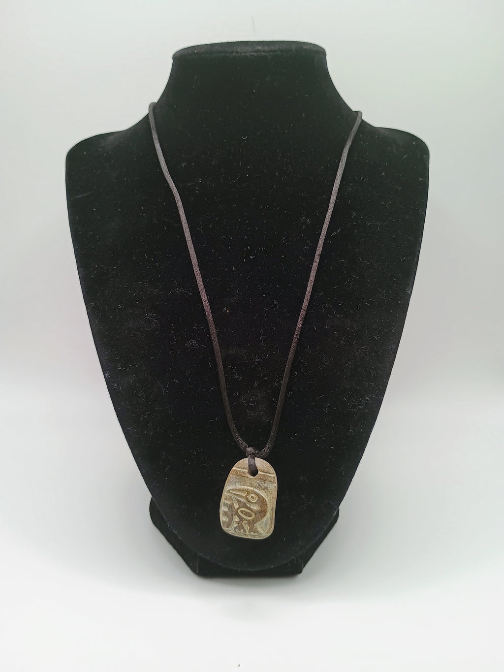Unisex Adjustable Hand-Carved Stone Bird Pendant Necklace