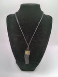 Black Tourmaline Pendant Necklace, Protective Stone, Peruvian Handicraft
