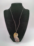 Eagle Necklace, Hand-Carved Natural Stone, Macrame Cord