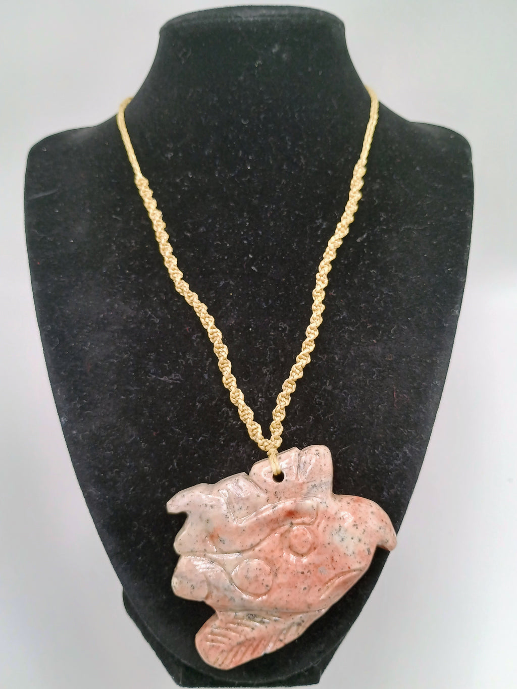 Handmade Eagle Stone Pendant Adjustable Macrame Necklace Natural Stone