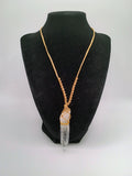 Natural Crystal Quartz Necklace Macrame Healing Handmade Jewelry Pendant