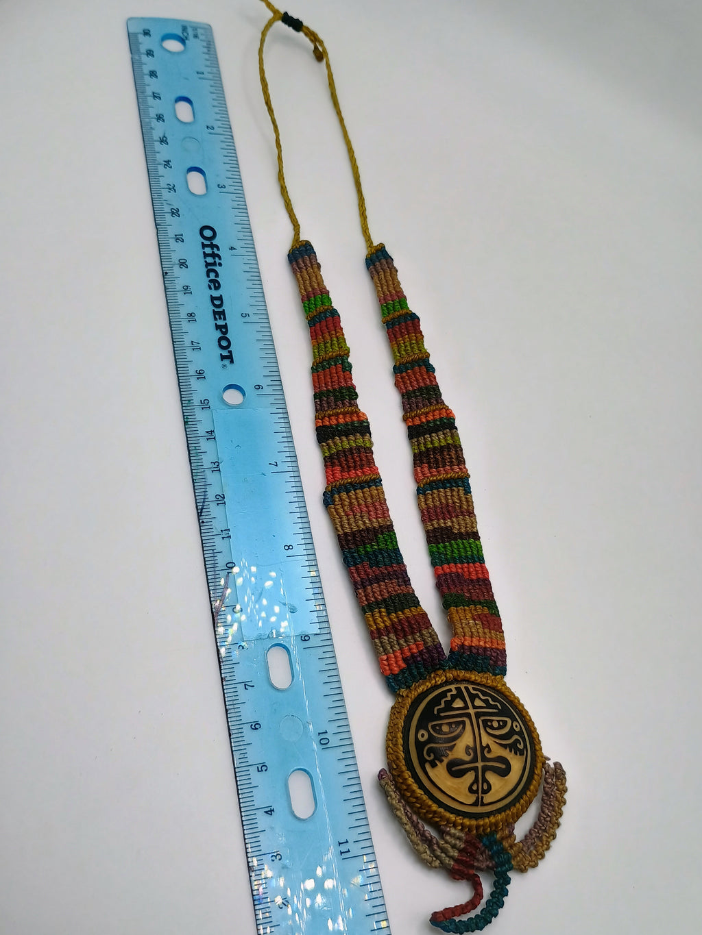 Handwoven Macrame Necklace Ethnic Medallion Handmade Jewelry
