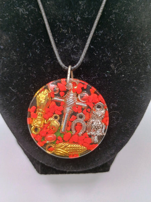 Good Luck Amulet Necklace, Handmade Protection, Symbols of Abundance